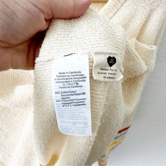 Madewell Henley Sweater Tee in Rainbow Stripe Size M - Picture 7 of 8